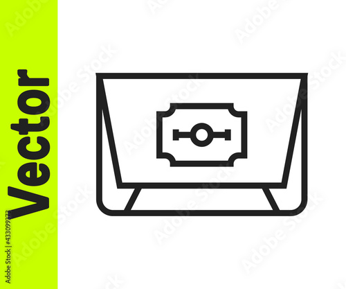 Black line Blade razor icon isolated on white background. Vector
