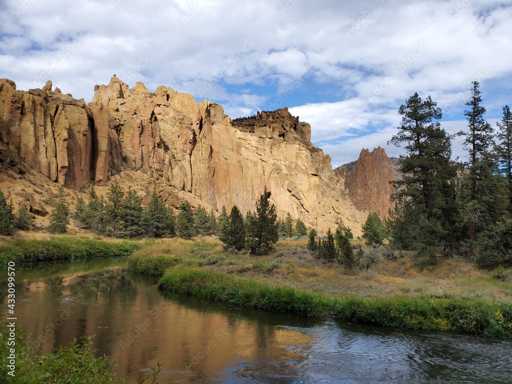 View of Smith Rock State Park from the Crooked River