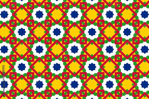 Simple geometric pattern in the colors of the national flag of Central African Republic