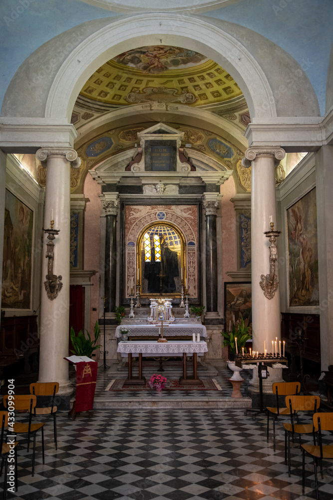 Camaiore, Lucca, Italy : inside of little church Of the Pains