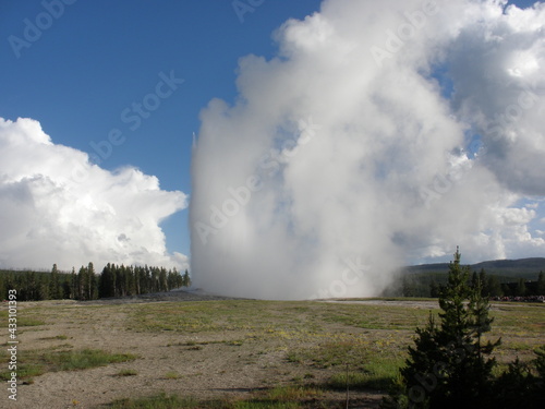 Old Faithful Geyser erupting - Yellowstone NP