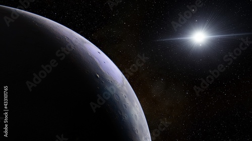 Fototapeta Naklejka Na Ścianę i Meble -  earth-like planet in far space, planets background