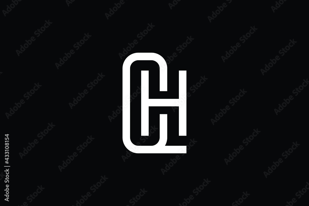 Obraz premium QH logo letter design on luxury background. HQ logo monogram initials letter concept. QH icon logo design. HQ elegant and Professional letter icon design on black background. Q H HQ QH