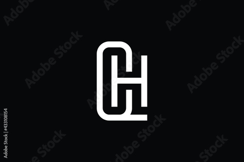 QH logo letter design on luxury background. HQ logo monogram initials letter concept. QH icon logo design. HQ elegant and Professional letter icon design on black background. Q H HQ QH