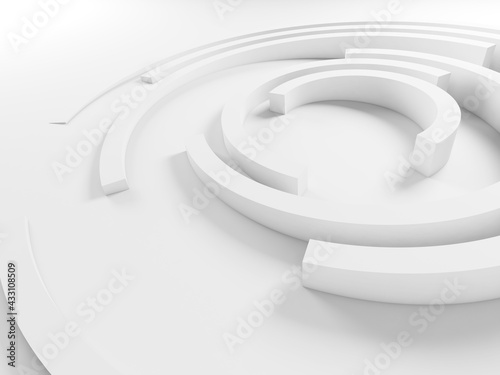 Fototapeta Naklejka Na Ścianę i Meble -  Abstract 3d white background with installation
