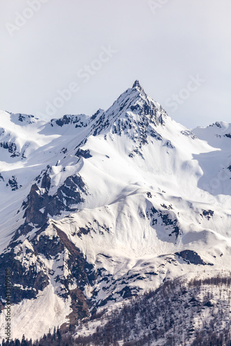 Beautiful views of the Svaneti mountains, the high-mountainous region of Georgia