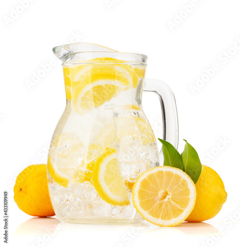 Fresh lemonade glass pitcher