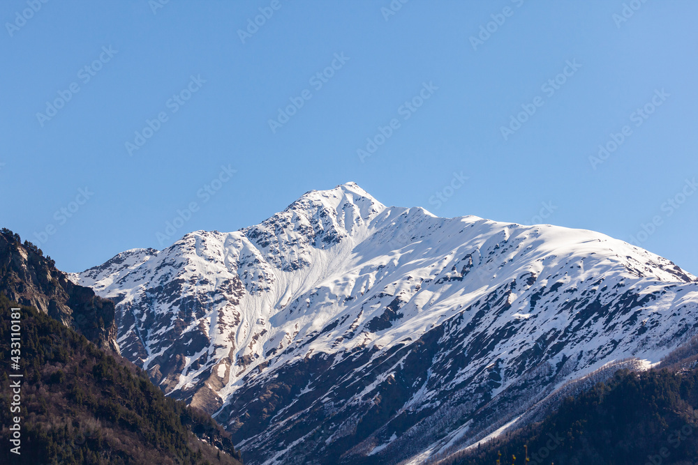 Beautiful views of the Svaneti mountains, the high-mountainous region of Georgia