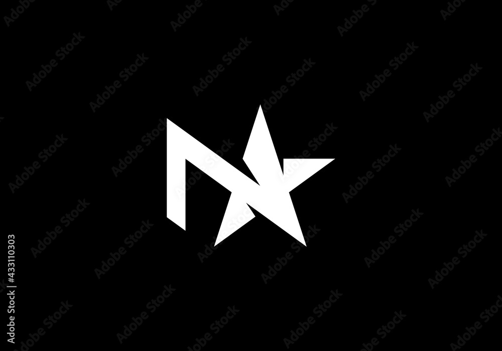 Letter N Star, Initial Logo, Concept Unique, for brand or clothing
