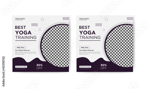 International yoga day fitness promotion social media post design