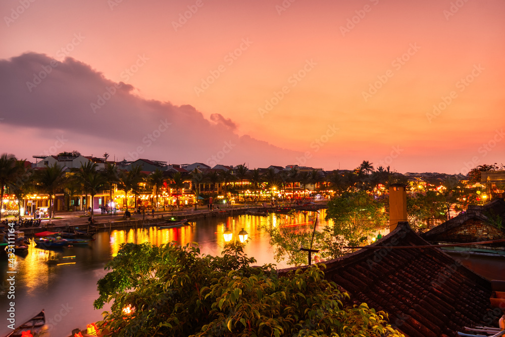 Aerial View of Hoi An at Sunset