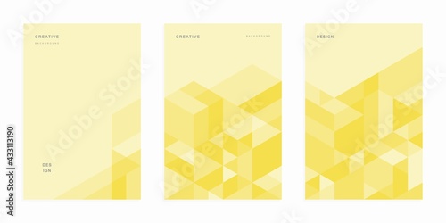 Abstract geometric technological company brochure. Corporate identity flyer. Vector set business presentation.
