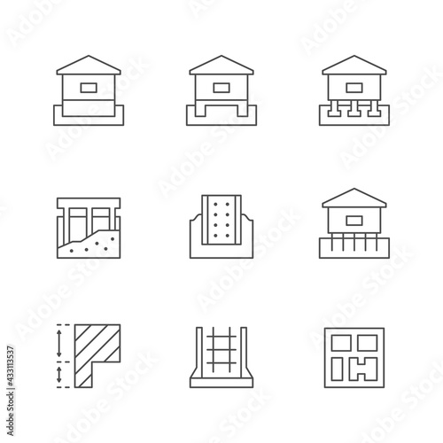 Set line icons of foundation