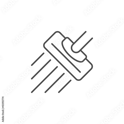 Floor cleaning line outline icon isolated on white
