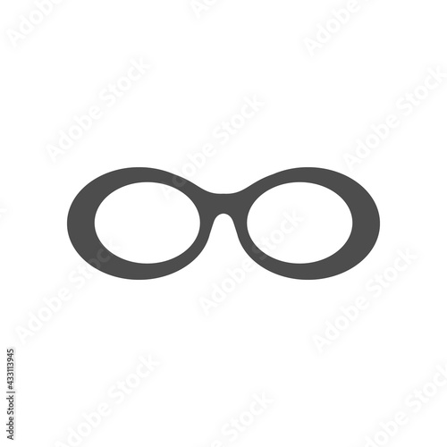 Retro sunglasses glyph icon or eyeglasses sign