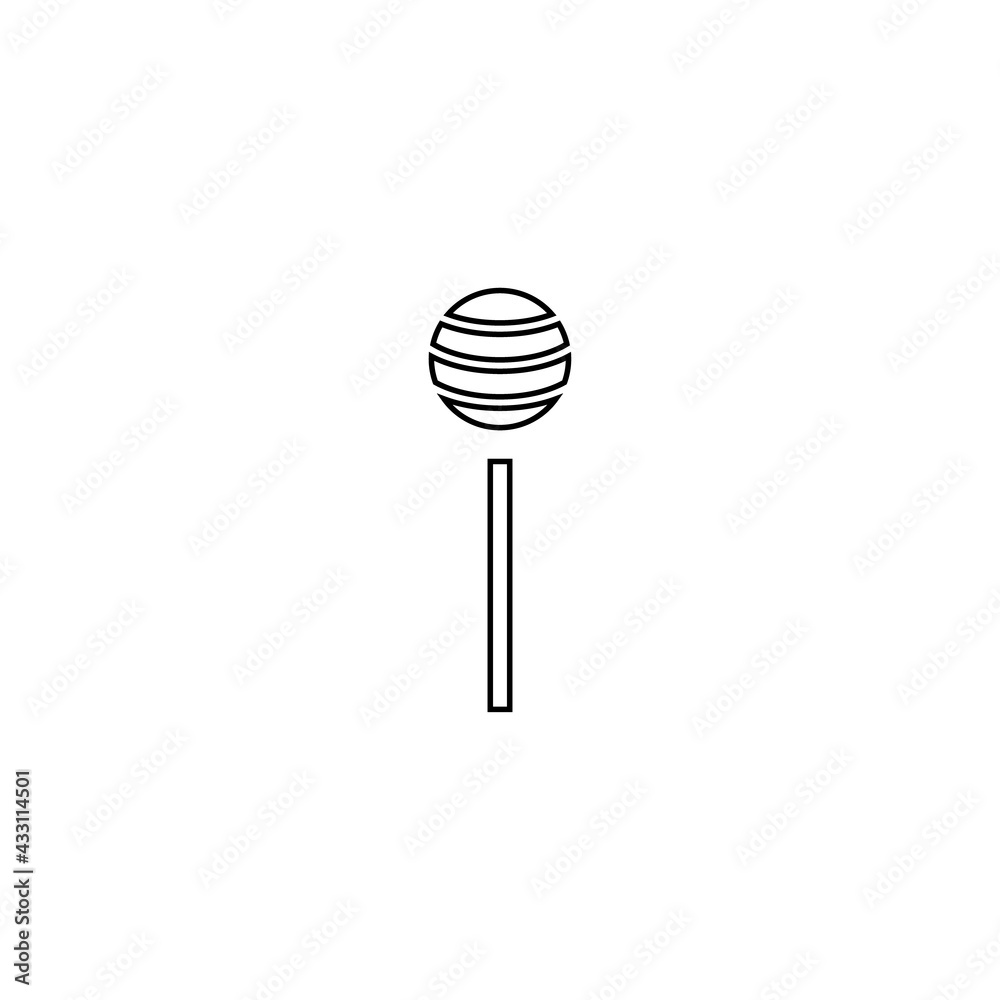 Lollipop line icon. Simple style kids sweet poster background symbol. Logo design element. T-shirt printing. Vector for sticker.