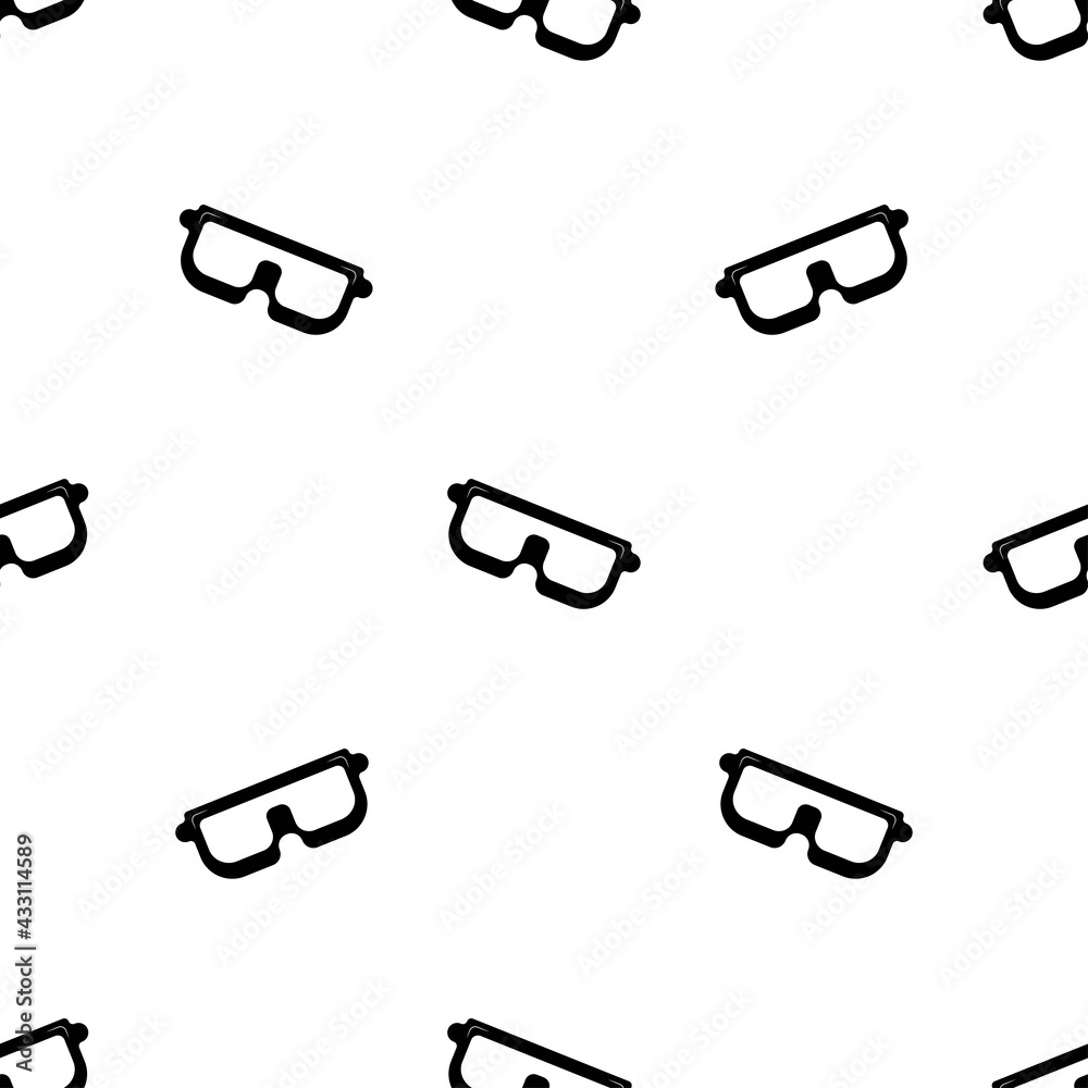 Seamless patterns. Safety glasses isolated on white background.