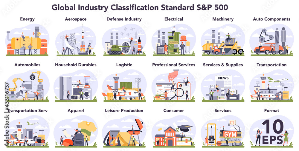 Global industry classification standard set. Financial market categorization