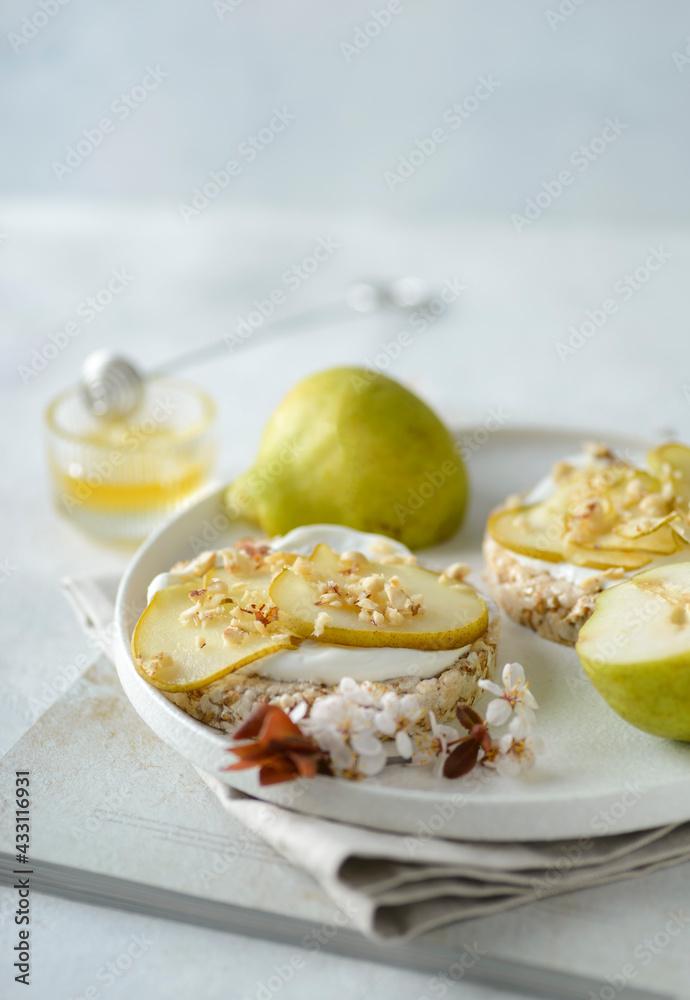 bread with pears and yogurt bread with pears and yogurt
