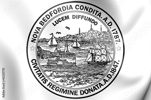 3D Seal of New Bedford (Massachusetts state), USA. 3D Illustration