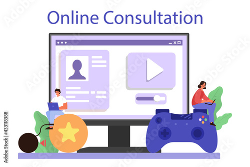 Addiction online service or platform. Game, internet and coffee addiction