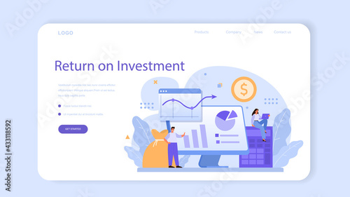 Business scaling web banner or landing page. Franchise business expansion