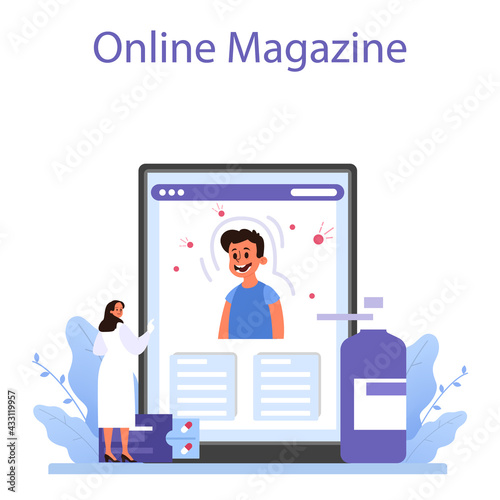 Professional immunologist online service or platform set. Idea of healthcare