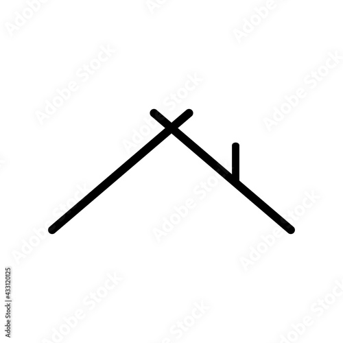 Roof house icon logo design template. Vector clipart and drawing. Isolated simple illustration.