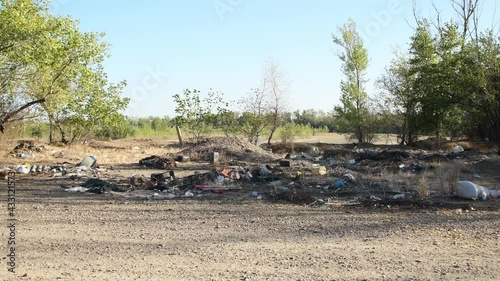 Illegal garbage dump inside a natural protected area for birds and amphibians