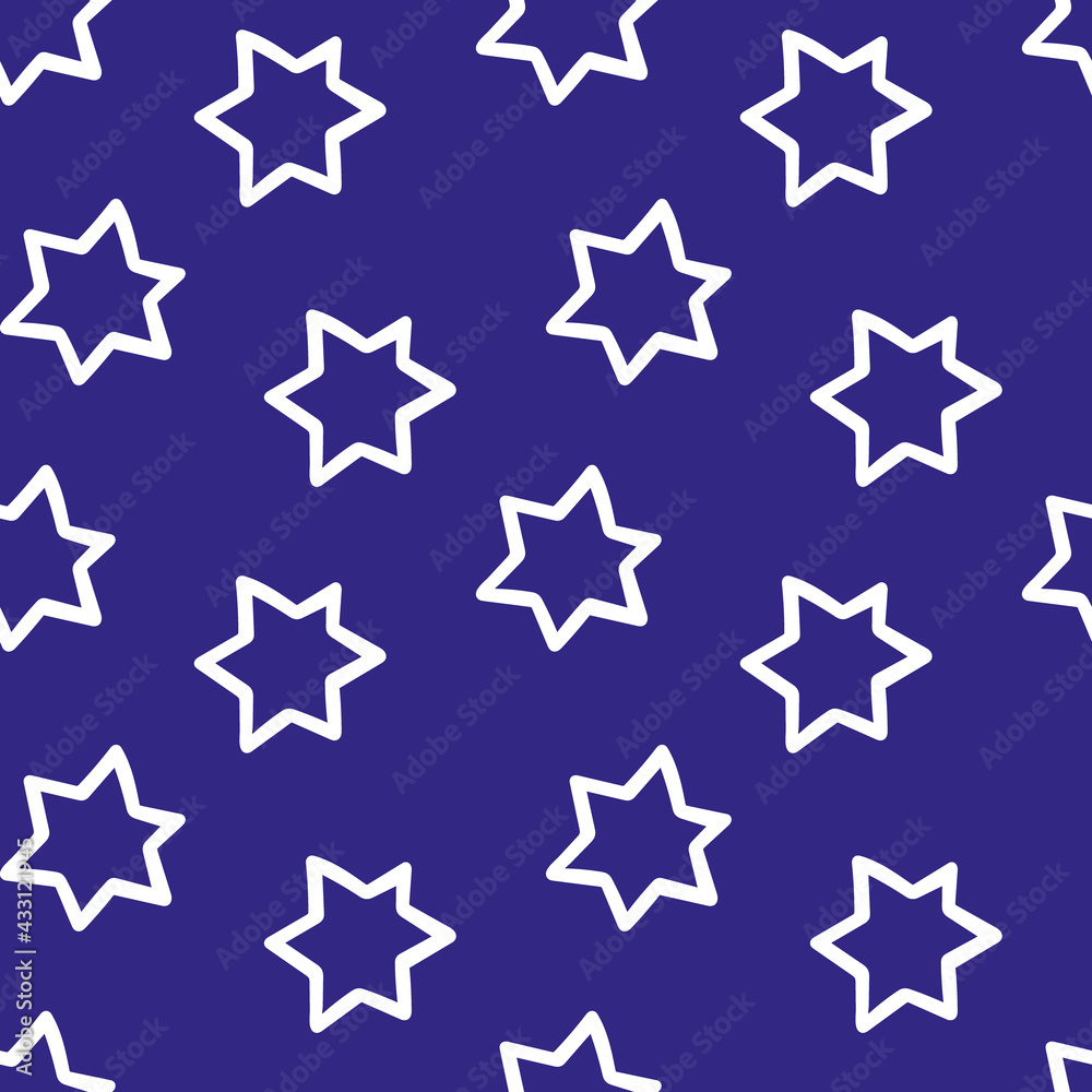 Blue seamless pattern with stars. Blue seamless pattern with stars.