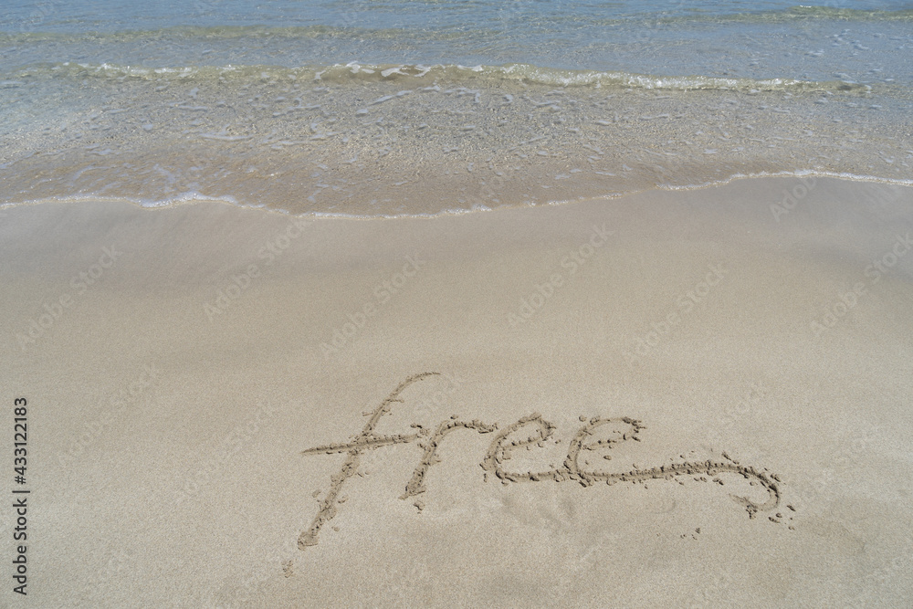 free thoughts handwriting in fine sand on the beach inspirational background free thoughts handwriting in fine sand on the beach inspirational background