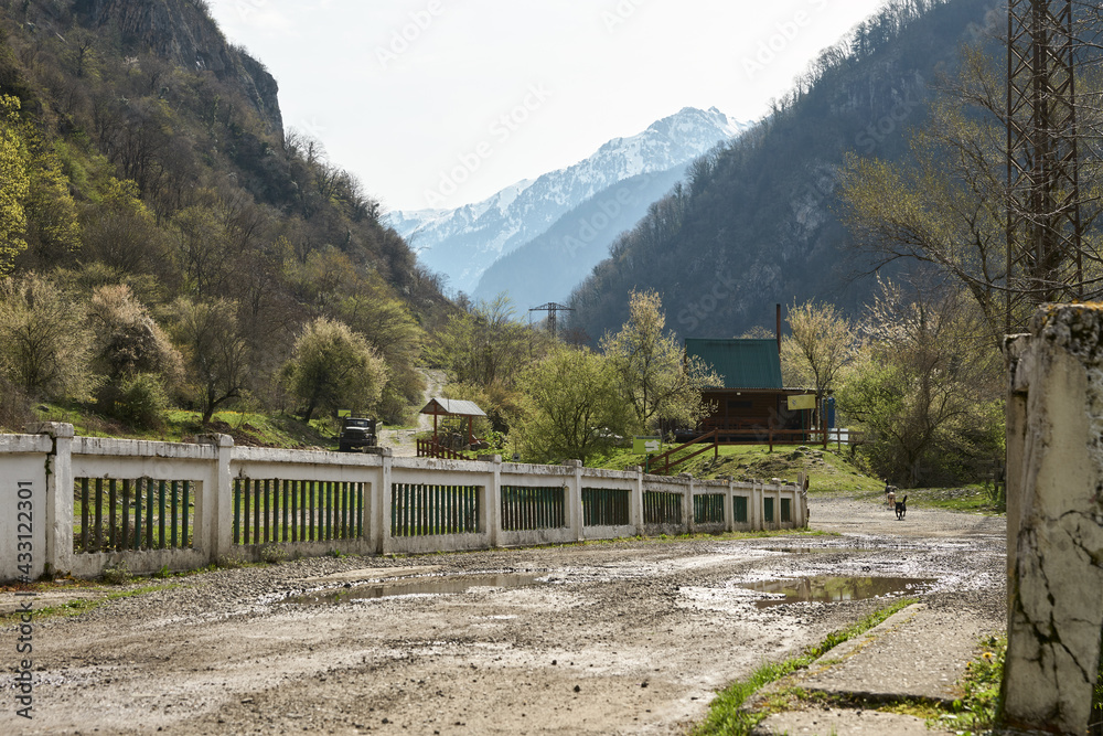 The forester's house in a mountain gorge. The forester's house in a mountain gorge.