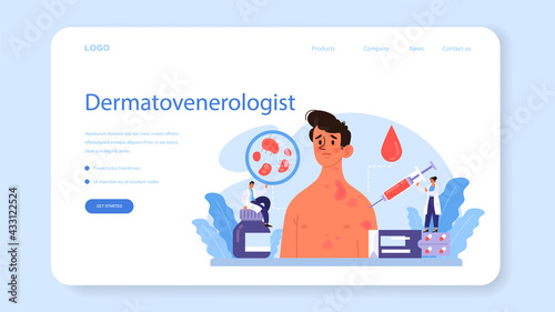 Venereologist web banner or landing page. Professional diagnostic
