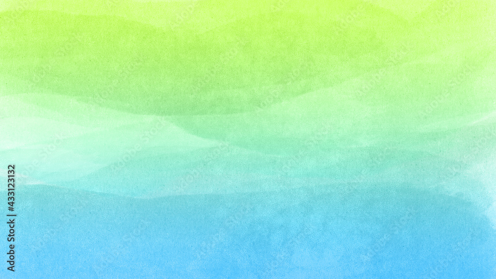 緑、青の手描きグラデーション水彩背景素材