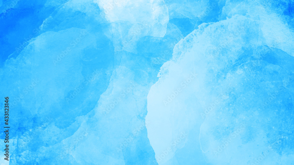 水色の手描きの水彩背景素材stock Illustration Adobe Stock