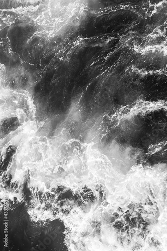 Black and White sea foaming water background