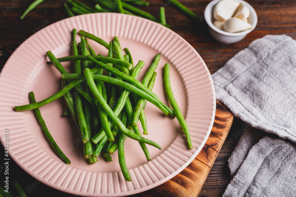 Green Bean on Plate Green Bean on Plate