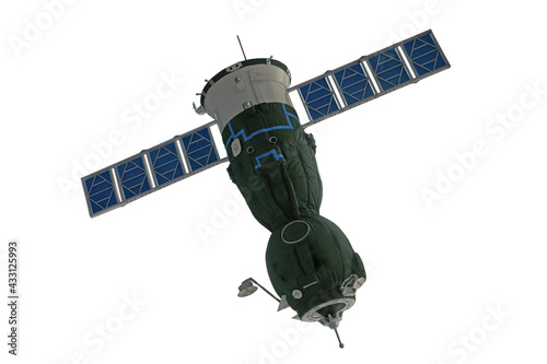 spacecraft model. Orbital station, Orbital artificial earth satellite isolated on white background.