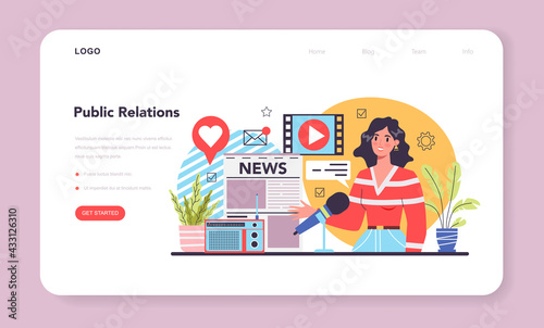 Company reputation web banner or landing page. Building relationship