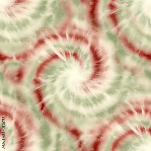 Seamless spiral tie dye pattern for surface design print. High quality illustration. Funky psychedelic pastel swirl. Artistic vibrant faded and creased ink or dye in fabric. Faux digitally designed.