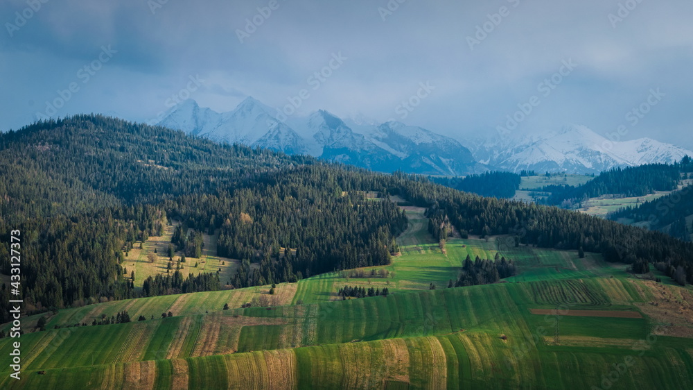 Spring panorama of Tatra mountains