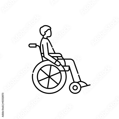 Invalid color line icon. Disability. Isolated vector element.