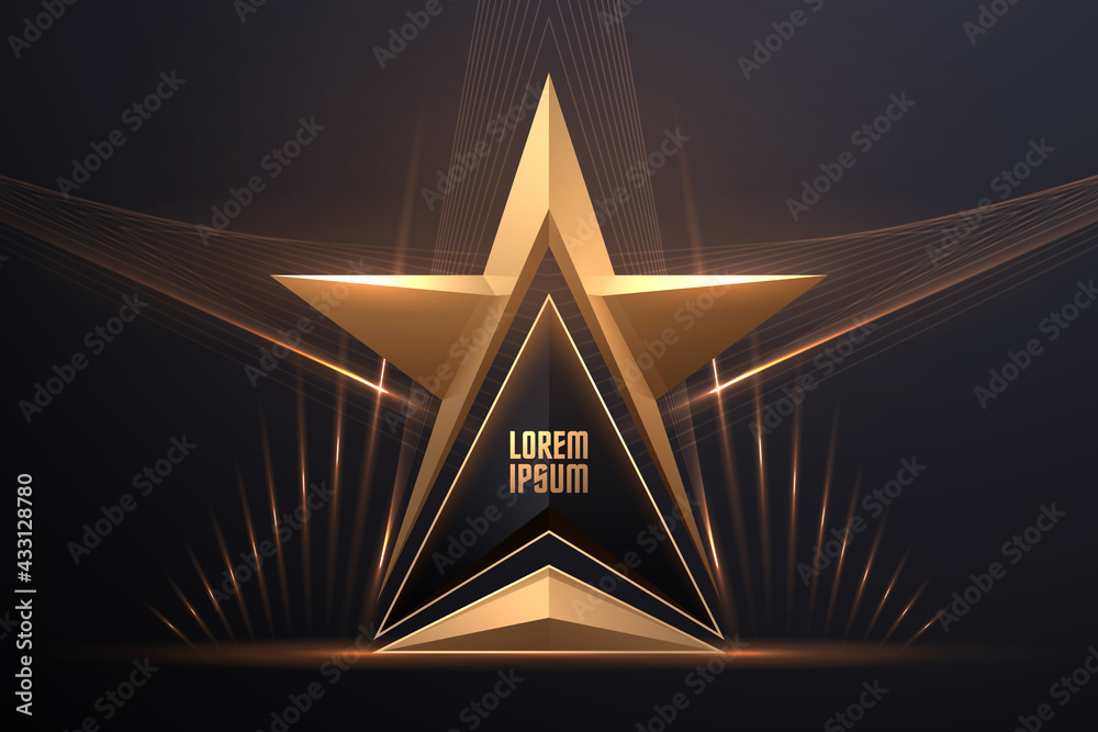 Gold star award template with light effect Stock Vector | Adobe Stock