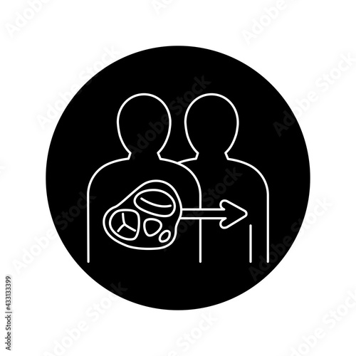 Valve transplant color line icon. Eating show. Autonomous sensory meridian response, sound waves as a symbol of enjoying sounds. Editable stroke.
