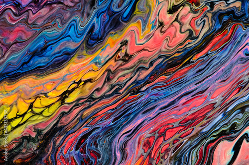 Abstrakte Kunst bunte Farben Wasser 
