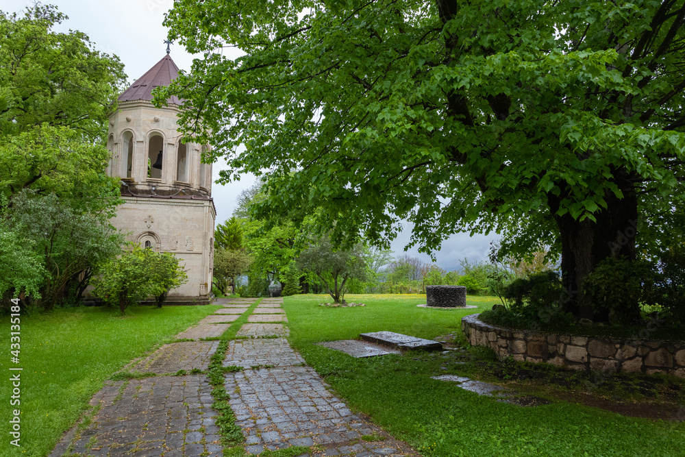 Ancient Martvili monastery in Georgia, orthodox church. Travel