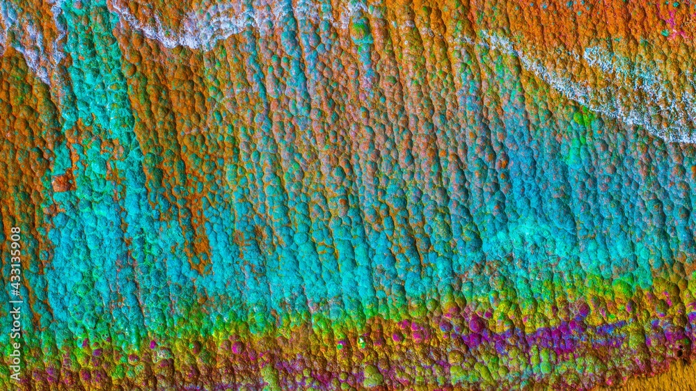 Oxidized copper, abstraction. Natural orange, blue. green yellow background with patina rusty copper plate Oxidized copper, abstraction. Natural orange, blue. green yellow background with patina rusty copper plate