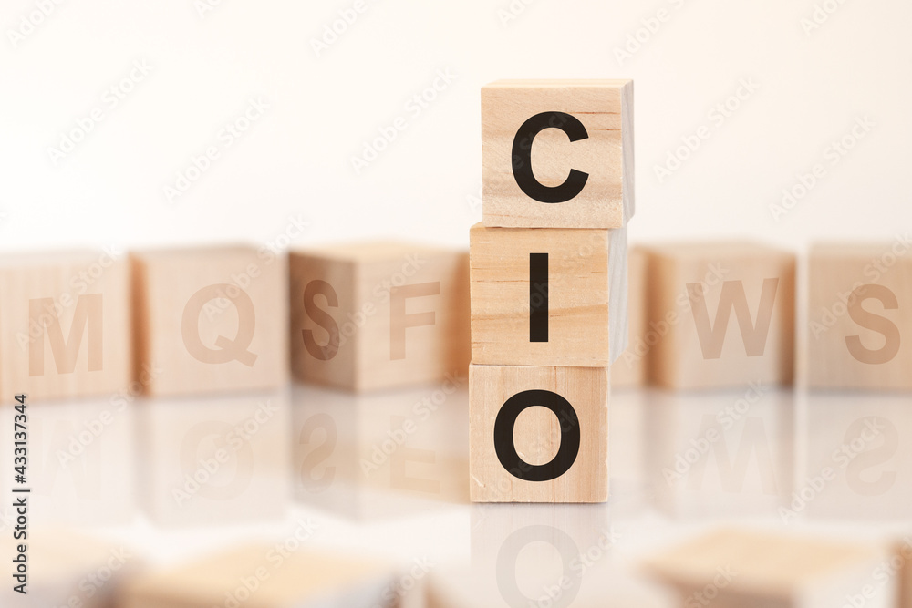 word cio from wooden blocks with letters, concept word cio from wooden blocks with letters, concept