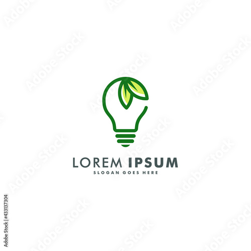 green energy logo design vector. eco bulb icon symbol illustration