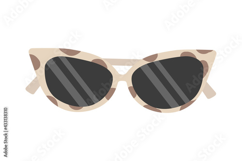 Glamorous leopard sunglasses vector illustration. Sunglasses accessory icon isolated on white background. Flat style.